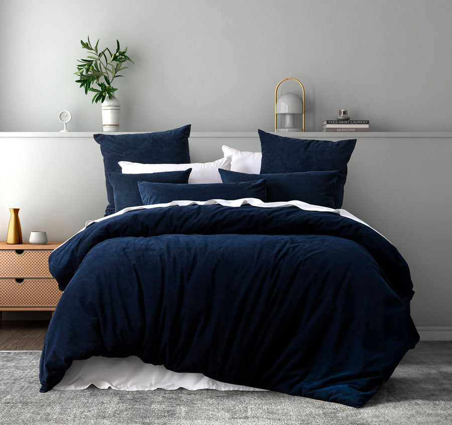 Lebron Quilt Cover Set Range Indigo