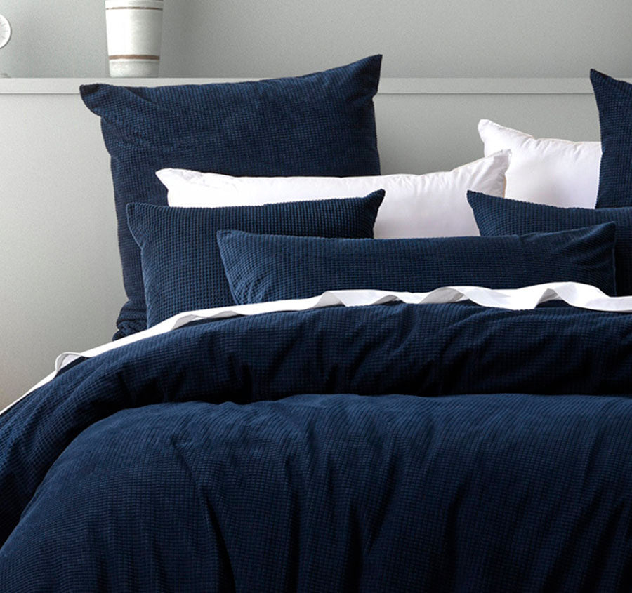 Lebron Quilt Cover Set Range Indigo