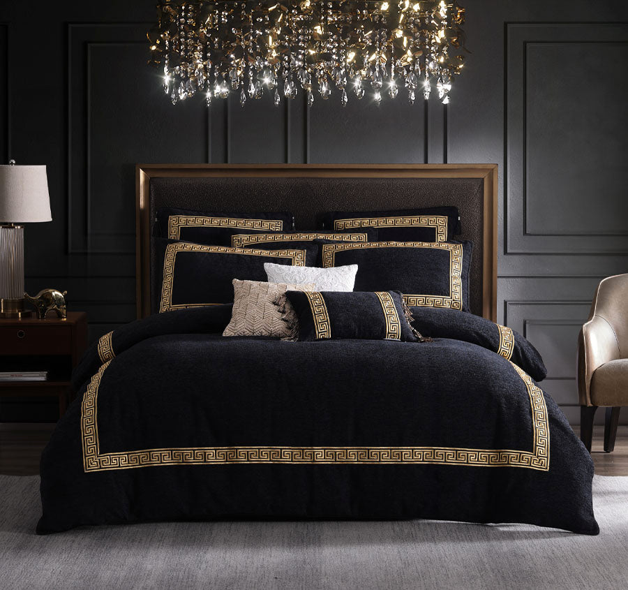 Olympia Quilt Cover Set Range Black