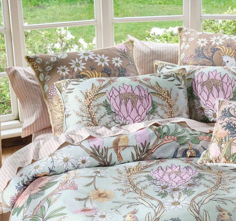 Victoria Quilt Cover Set Range Mist