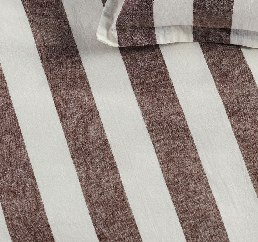 Vintage Stripe Quilt Cover Set Range Tiramisu